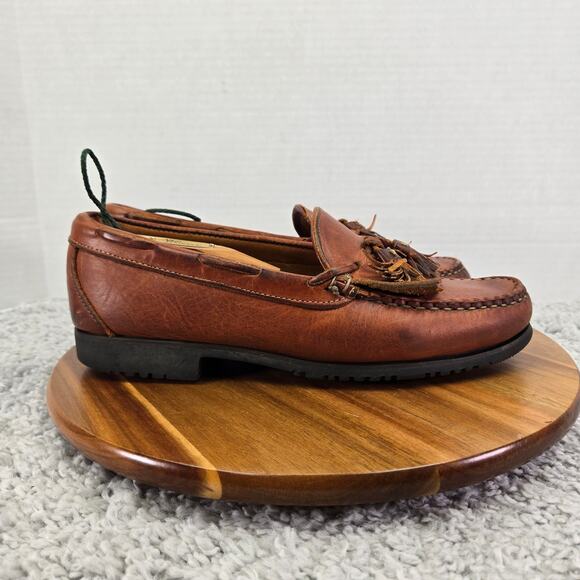 Allen Edmonds Mens 10D Nashua Brown Leather Kiltie Tassel Fringe Loafer 42252 main image 13